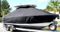 Photo of Sea Hunt® Gamefish-25 20xx TTopCover™ T-Top boat cover, viewed from Starboard Front 