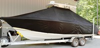 Sea Hunt® Gamefish 26 T-Top-Boat-Cover-Elite-1699™ Custom fit TTopCover(tm) (Elite(r) Top Notch(tm) 9oz./sq.yd. fabric) attaches beneath factory installed T-Top or Hard-Top to cover boat and motors