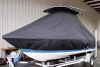 Sea Hunt® Triton 186 T-Top-Boat-Cover-Elite-949™ Custom fit TTopCover(tm) (Elite(r) Top Notch(tm) 9oz./sq.yd. fabric) attaches beneath factory installed T-Top or Hard-Top to cover boat and motors