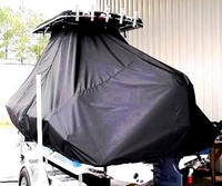 Photo of Sea Hunt® Triton-188 20xx T-Top Boat-Cover, viewed from Port Rear 