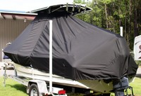 Photo of Sea Hunt® Triton-210 20xx TTopCover™ T-Top boat cover, viewed from Port Rear 
