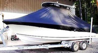 Sea Hunt® Triton 220 T-Top-Boat-Cover-Elite-1199™ Custom fit TTopCover(tm) (Elite(r) Top Notch(tm) 9oz./sq.yd. fabric) attaches beneath factory installed T-Top or Hard-Top to cover boat and motors