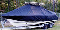 Sea Hunt® Ultra 234 T-Top-Boat-Cover-Elite-1249™ Custom fit TTopCover(tm) (Elite(r) Top Notch(tm) 9oz./sq.yd. fabric) attaches beneath factory installed T-Top or Hard-Top to cover boat and motors