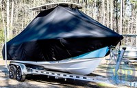 Photo of Sea Hunt® Ultra-234 20xx T-Top Boat-Cover, viewed from Starboard Front 
