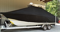 Sea Hunt® Ultra 275 T-Top-Boat-Cover-Sunbrella-2199™ Custom fit TTopCover(tm) (Sunbrella(r) 9.25oz./sq.yd. solution dyed acrylic fabric) attaches beneath factory installed T-Top or Hard-Top to cover entire boat and motor(s)