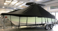 Under-T-Top-Cover-Carver-Sunbrella-19-24-KEY-WEST-250-BAY-REEF-With-HARD™Carver(r) p/n 10891A custom made-to-order, custom fit Under T-Top Cover attaches beneath Factory T-Top to cover entire boat and motor(s) in Sunbrella(r) (or Outdura(r)) 9.25 oz./sq.yd. solution dyed marine acrylic for 19-24 KEY WEST 250 BAY REEF With HARD 