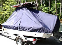 Sea Hunt® XP19 T-Top-Boat-Cover-Sunbrella™ Custom fit TTopCover(tm) (Sunbrella(r) 9.25oz./sq.yd. solution dyed acrylic fabric) attaches beneath factory installed T-Top or Hard-Top to cover entire boat and motor(s)