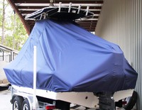 Sea Hunt® XP21 T-Top-Boat-Cover-Sunbrella™ Custom fit TTopCover(tm) (Sunbrella(r) 9.25oz./sq.yd. solution dyed acrylic fabric) attaches beneath factory installed T-Top or Hard-Top to cover entire boat and motor(s)