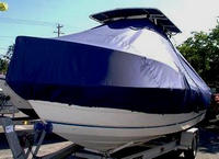 Photo of Sea-Pro® 210CC 20xx T-Top Boat-Cover, viewed from Port Front 