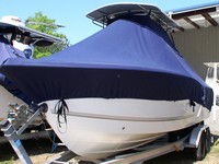 Photo of Sea-Pro® 238CC 20xx T-Top Boat-Cover, viewed from Port Front 