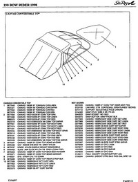 Photo of Sea Ray 190 Bowrider Select, 1998: 1 parts manual Canvas drawing Convertible Top Convertible Aft Curtain, Bow Cover 