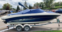 Photo of Sea Ray 200 Bowrider Select, 2004: Bimini Top in Boot, Bow Cover Cockpit Cover, viewed from Starboard Side 