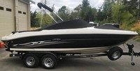 Photo of Sea Ray 200 Bowrider Select, 2005: Bimini Top in Boot, Bow Cover Cockpit Cover, viewed from Starboard Side 