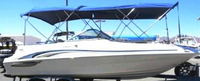 Photo of Sea Ray 210 Sundeck, 2001: Bimini Top Forward Camper Top, viewed from Starboard Side 