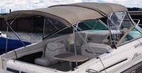Photo of Sea Ray 215 Express Cruiser, 2001: Bimini Top, Front Visor, Side Curtains, Camper Top, viewed from Starboard Rear 