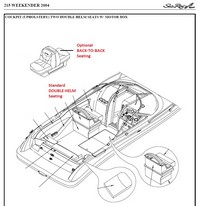 Photo of Sea Ray 215 Weekender, 2004: Cockpit Seating Options from, Sea Ray Parts Manual 