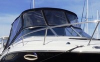 Sea Ray® 215 Weekender Bimini-Top-Canvas-Frame-Zippered-Seamark-OEM-G1™ Factory BIMINI-TOP CANVAS on FRAME with Zippers for OEM front Visor and Curtains (not included) with Mounting Hardware (no boot cover) (this Bimini-Top may have been SeaMark(r) vinyl-lined Sunbrella(r) prior to 2008 through 2018, now they are Sunbrella(r) to avoid mold issues), OEM (Original Equipment Manufacturer)