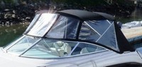 Sea Ray® 215 Weekender Bimini-Visor-OEM-G2™ Factory Front VISOR Eisenglass Window Set (typ. 3 front panels, but 1 or 2 on some boats) zips between front of OEM Bimini-Top (not included) and Windshield (NO Side-Curtains, sold separately), OEM (Original Equipment Manufacturer)