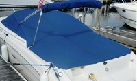 Sea Ray® 225 Weekender Cockpit-Cover-Bimini-Camper-Cutouts-OEM-G3™ Factory Snap-On COCKPIT-COVER with Cutouts (openings) for Bimini-Top AND Camper-Top Frames, Adjustable Support Pole(s) and reinforced Snap(s) or Grommet(s) inside Cover for Tip of Pole(s), OEM (Original Equipment Manufacturer)