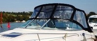 Photo of Sea Ray 225 Weekender, 2002: Bimini Top, Front Visor, Bimini Side Curtains black Sunbrella, viewed from Port Front 