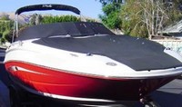 Photo of Sea Ray 230 Sundeck, 2009: Bimini Top in Boot, Bow Cover Cockpit Cover, viewed from Starboard Front 