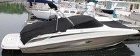 Photo of Sea Ray 230 Sundeck, 2009: Bimini Top in Boot, Bow Cover Cockpit Cover, viewed from Starboard Side 
