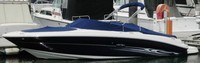 Photo of Sea Ray 240 Select, 2005: Bimini Top in Boot, Bow Cover Cockpit Cover, viewed from Port Side 