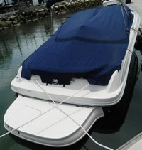 Photo of Sea Ray 240 Select, 2005: Bimini Top in Boot, Bow Cover Cockpit Cover, viewed from Starboard Rear 