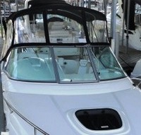 Photo of Sea Ray 240 Sundancer No Tower, 2012: Bimini Top, Front Visor, Side Curtains, Camper Top, viewed from Starboard Front 