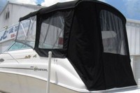 Sea Ray® 240 Sundancer Camper-Top-Canvas-Frame-SeaMark-OEM-G1.5™ Factory CAMPER-TOP: CANVAS on FRAME with zippers for OEM Camper Side and Aft Curtains (not included) and Mounting Hardware (Bimini and other curtains sold separately), factory OEM (Original Equipment Manufacturer) (Camper-Tops may have been SeaMark(r) vinyl-lined Sunbrella(r) prior to 2008 through 2018, now they are Sunbrella(r) to avoid mold issues)