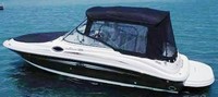 Photo of Sea Ray 240 Sundeck, 2009: Bimini Top, Visor, Side Curtains, Aft Curtain, Bow Cover, viewed from Port Side 