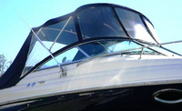 Photo of Sea Ray 250 Amberjack, 2007: Bimini Top, Bimini Visor, Bimini, Side and Aft Curtains close up, viewed from Starboard Front 