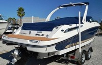 Photo of Sea Ray 250 SLX Aluminum Folding Tower, 2015: Cockpit Cover to Top of WindShield, viewed from Starboard Rear 