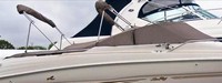 Sea Ray® 260 Overnighter Camper-Top-Aft-Curtain-OEM-G1.2™ Factory Camper AFT CURTAIN with clear Eisenglass windows zips to back of OEM Camper Top and Side Curtains (not included) and connects to Transom, OEM (Original Equipment Manufacturer)