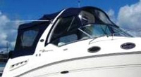 Sea Ray® 260 Sundancer Arch Bimini-Visor-OEM-G3.2™ Factory Front VISOR Eisenglass Window Set (typ. 3 front panels, but 1 or 2 on some boats) zips between front of OEM Bimini-Top (not included) and Windshield (NO Side-Curtains, sold separately), OEM (Original Equipment Manufacturer)
