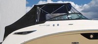 Photo of Sea Ray 260 Sundancer Bimini Top, 2014: Bimini Top, Front Visor, Side Curtains, Aft Curtain, viewed from Starboard Side 