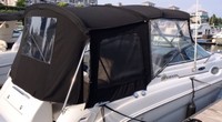 Photo of Sea Ray 260 Sundancer NO Arch, 2002: Bimini Top, Visor, Side Curtains, Camper Top, Camper Side and Aft Curtains, viewed from Starboard Rear 