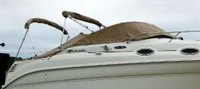 Photo of Sea Ray 260 Sundancer NO Arch, 2003: Bimini Top in Boot, Camper Top in Boot, Cockpit Cover with Bimini and Camper Frame Cutouts, viewed from Starboard Side 