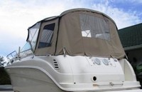 Sea Ray® 260 Sundancer No Arch Bimini-Aft-Curtain-OEM-G4™ Factory Bimini AFT CURTAIN (slanted to Transom area, not vertical) with Eisenglass window(s) for Bimini-Top (not included), OEM (Original Equipment Manufacturer)