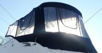 Sea Ray® 260 Sundancer No Arch Camper-Top-Aft-Curtain-OEM-G6.7™ Factory Camper AFT CURTAIN with clear Eisenglass windows zips to back of OEM Camper Top and Side Curtains (not included) and connects to Transom, OEM (Original Equipment Manufacturer)