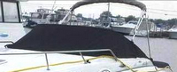 Photo of Sea Ray 260 Sundancer No Arch, 2003: Cockpit Cover, Bimini Top in Boot, viewed from Port Front 