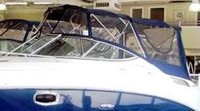 Sea Ray® 260 Sundancer No Arch Bimini-Top-Canvas-Frame-Zippered-Seamark-OEM-G3™ Factory BIMINI-TOP CANVAS on FRAME with Zippers for OEM front Visor and Curtains (not included) with Mounting Hardware (no boot cover) (this Bimini-Top may have been SeaMark(r) vinyl-lined Sunbrella(r) prior to 2008 through 2018, now they are Sunbrella(r) to avoid mold issues), OEM (Original Equipment Manufacturer)