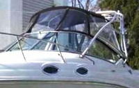 Photo of Sea Ray 270 Amberjack Std Top, 2007: Bimini Top, Visor, Side Curtains, viewed from Port Front 