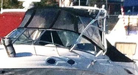 Photo of Sea Ray 270 Amberjack Std Top, 2008: Bimini Top, Visor, Side Curtains, Aft Curtain, viewed from Port Front 