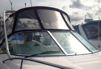 Sea Ray® 270 Amberjack Bimini-Visor-OEM-G2.2™ Factory Front VISOR Eisenglass Window Set (typ. 3 front panels, but 1 or 2 on some boats) zips between front of OEM Bimini-Top (not included) and Windshield (NO Side-Curtains, sold separately), OEM (Original Equipment Manufacturer)