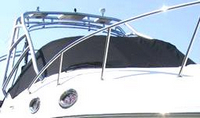 Sea Ray® 270 Amberjack Cockpit-Cover-OEM-G4™ Factory Snap-On COCKPIT-COVER with Adjustable Support Pole(s) fitting into reinforced Snap(s) or Grommet(s), OEM (Original Equipment Manufacturer)