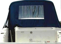 Sea Ray® 270 Sundancer Camper-Top-Canvas-Seamark-OEM-G0.4™ Factory Camper CANVAS (no frame) with zippers for OEM Camper Side and Aft Curtains (not included) (Bimini and other curtains sold separately), OEM (Original Equipment Manufacturer) (Camper-Tops may have been SeaMark(r) vinyl-lined Sunbrella(r) prior to 2008 through 2018, now they are Sunbrella(r) to avoid mold issues)
