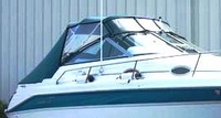 Photo of Sea Ray 270 Sundancer, 1995: Bimini Top, Bimini Visor, Bimini Aft Curtains, viewed from Starboard Front 