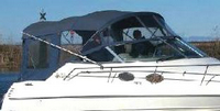 Photo of Sea Ray 270 Sundancer, 1999: Bimini Top, Bimini Visor, Bimini Side Curtains, Camper Top, Camper Top, Side Curtains, Camper Top Aft Curtain, viewed from Starboard Side 