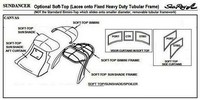 Photo of Sea Ray 275 Sundancer Arch Soft Top, 2007: 1 parts manual Canvas drawing, Bimini Top, Bimini Visor, Bimini Side Curtains, Sunshade Top, Sunshade Aft Enclosure Curtain 